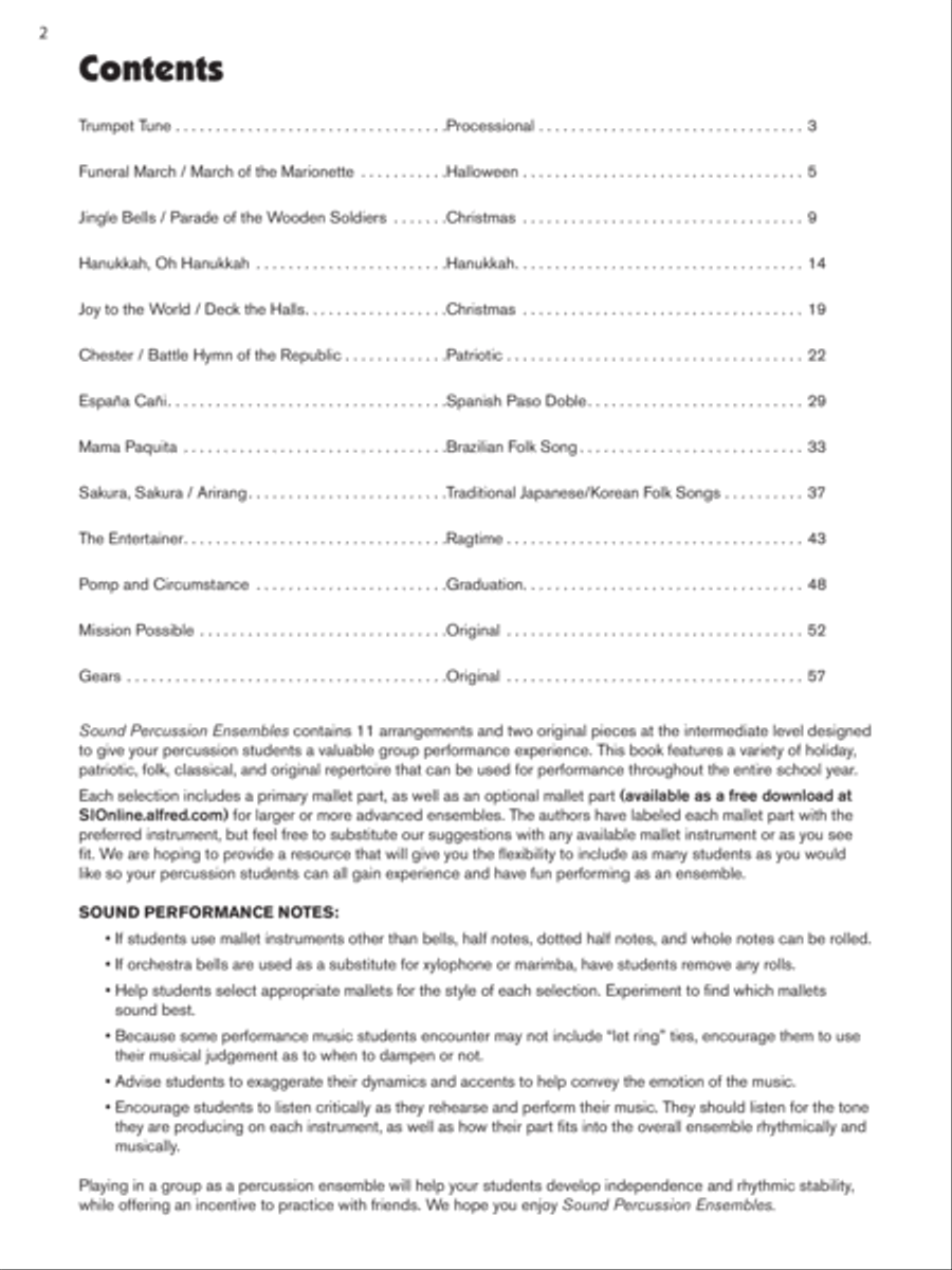 Sound Percussion Ensembles Percussion Ensemble scores gallery preview page 2