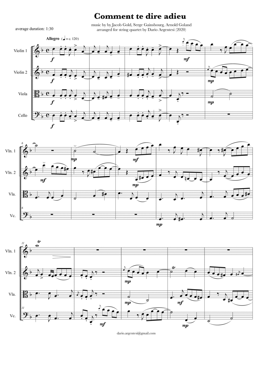 comment te dire adieu string swing