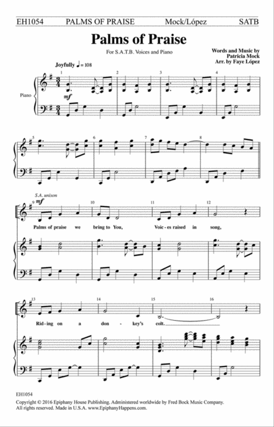 Palms of Praise Palms of Praise 4-Part scores gallery preview page 1