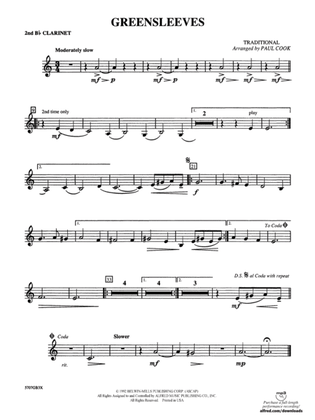 Greensleeves: 2nd B-flat Clarinet