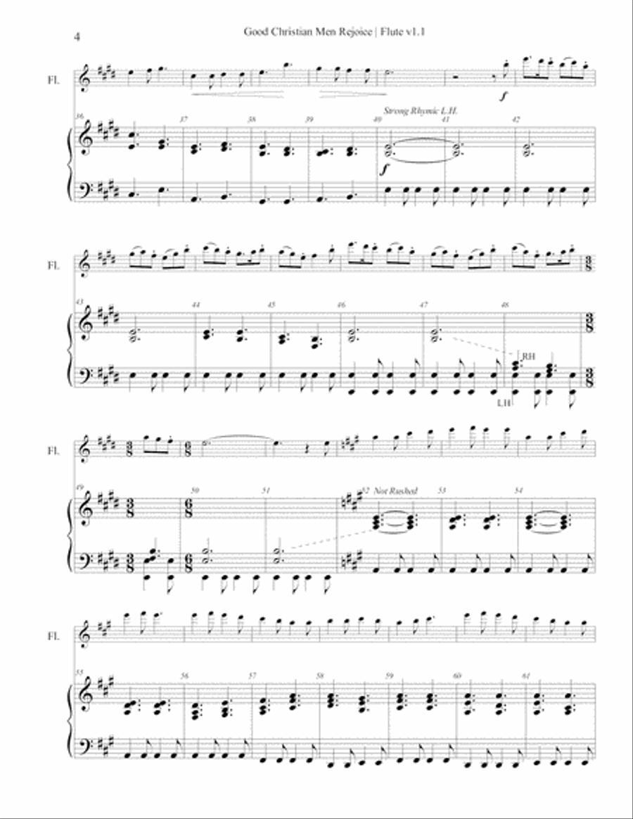 Good Christian Men Rejoice-Flute & Piano Flute Solo scores gallery preview page 4
