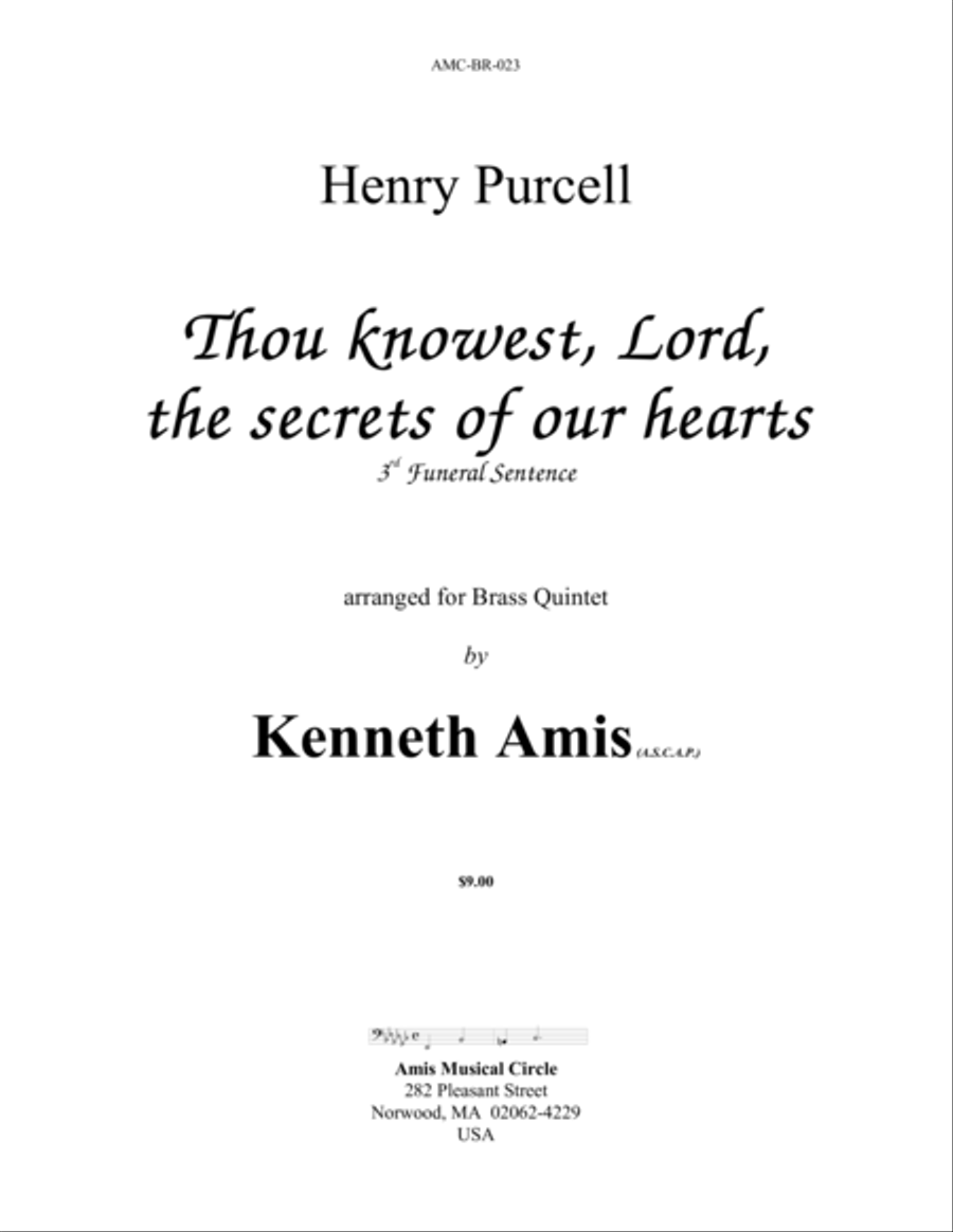 Thou knowest Lord Thou knowest Lord Brass Quintet scores gallery preview page 1
