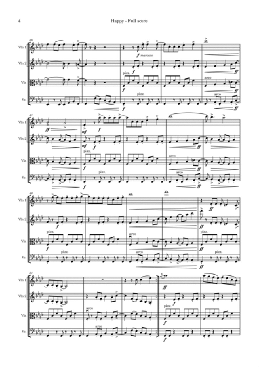 Happy String Quartet scores gallery preview page 4