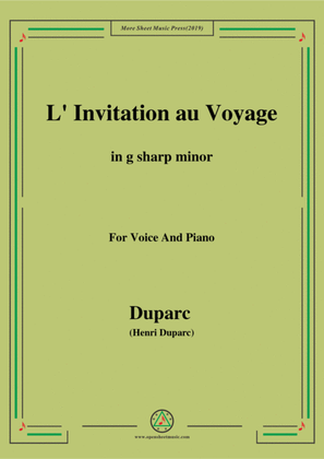 Duparc-L'invitation au voyage in g sharp minor,for Voice and Piano