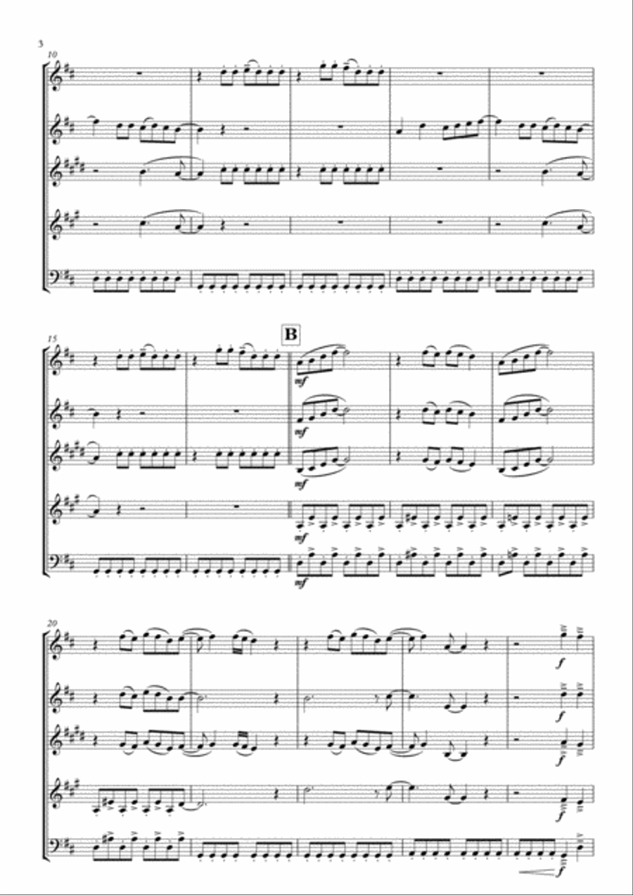 Mamma Mia Mamma Mia Woodwind Quintet scores gallery preview page 4