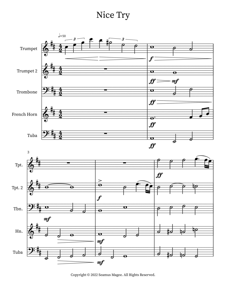Nice Try Small Ensemble scores gallery preview page 1