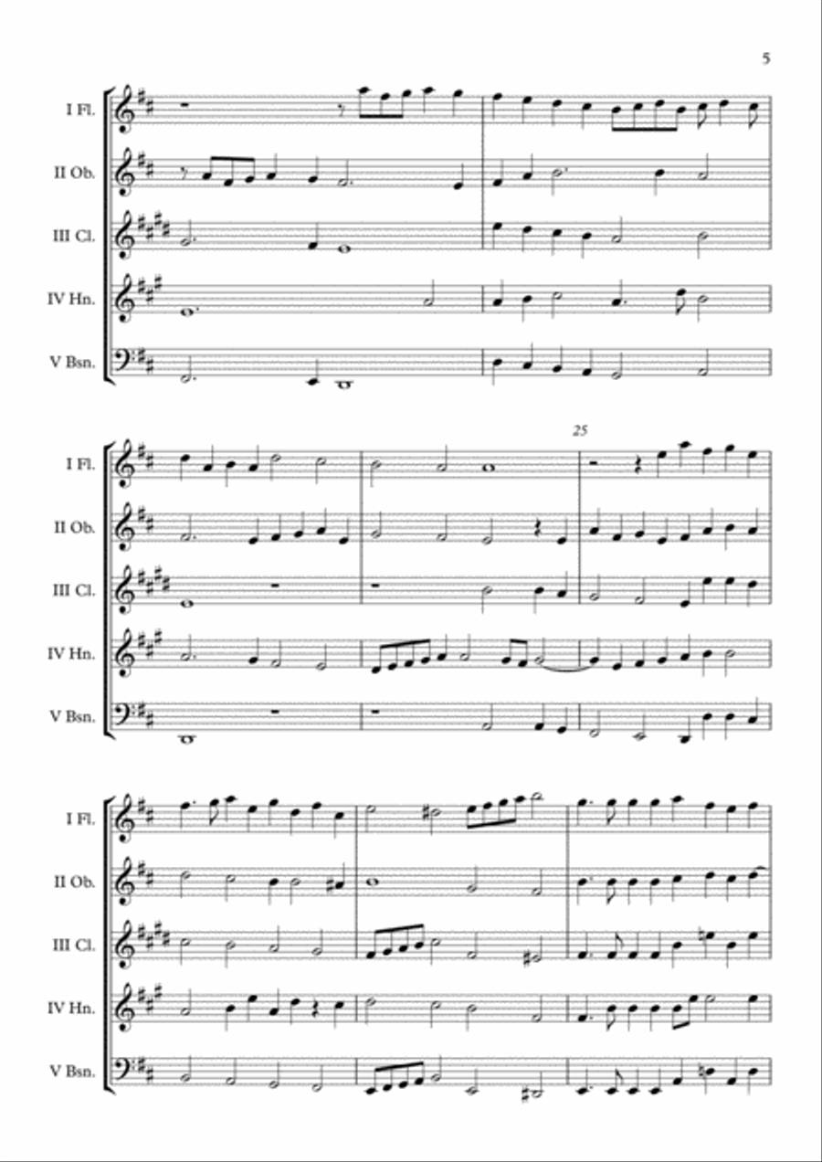 Canzon III a 4 Ch.188 (Giovanni Gabrieli) Wind Quintet arr. Adrian Wagner Woodwind Quintet scores gallery preview page 5