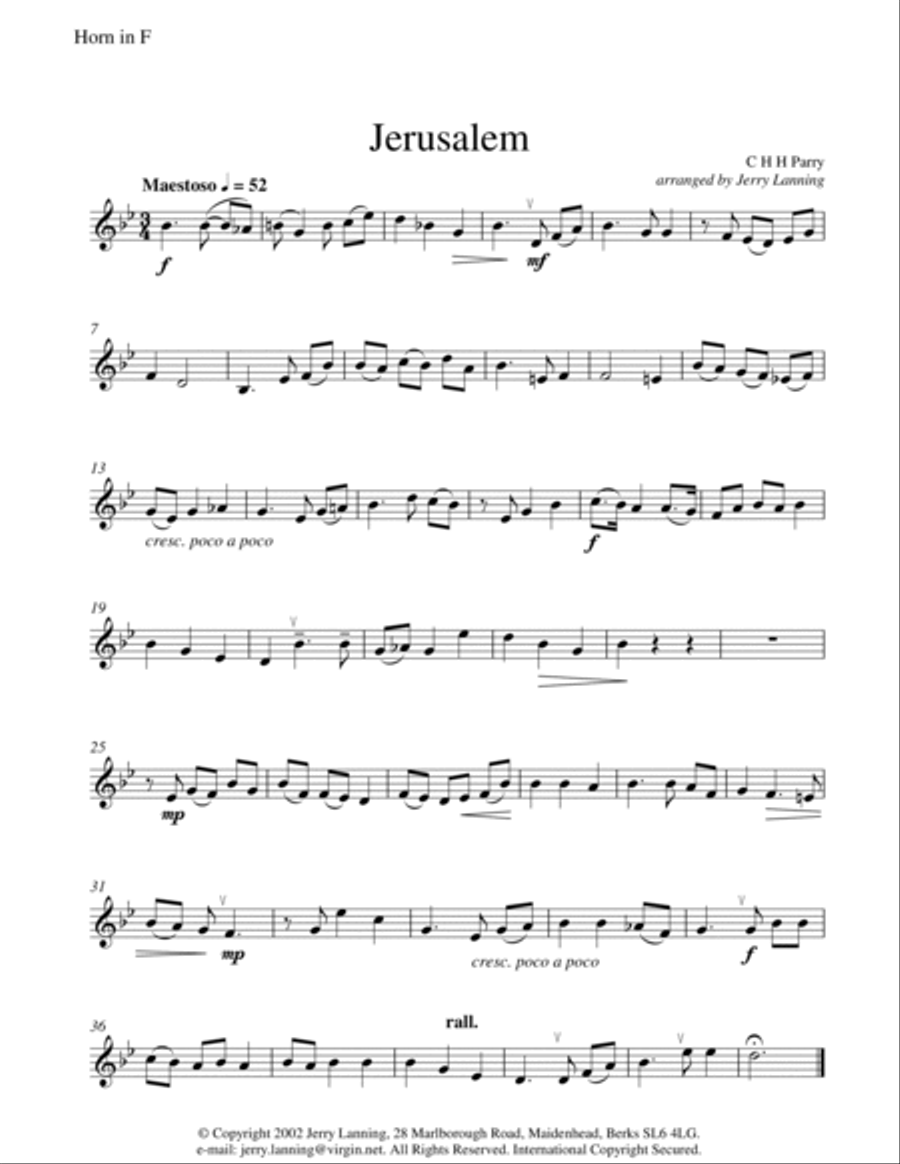 Jerusalem (Parry) for brass quintet Brass Quintet scores gallery preview page 6