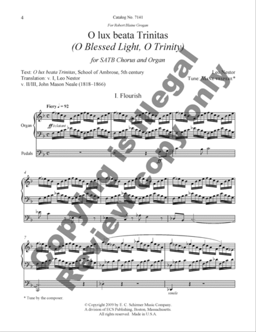 O lux beata Trinitas (O blessed Light, O Trinity) 4-Part scores gallery preview page 4