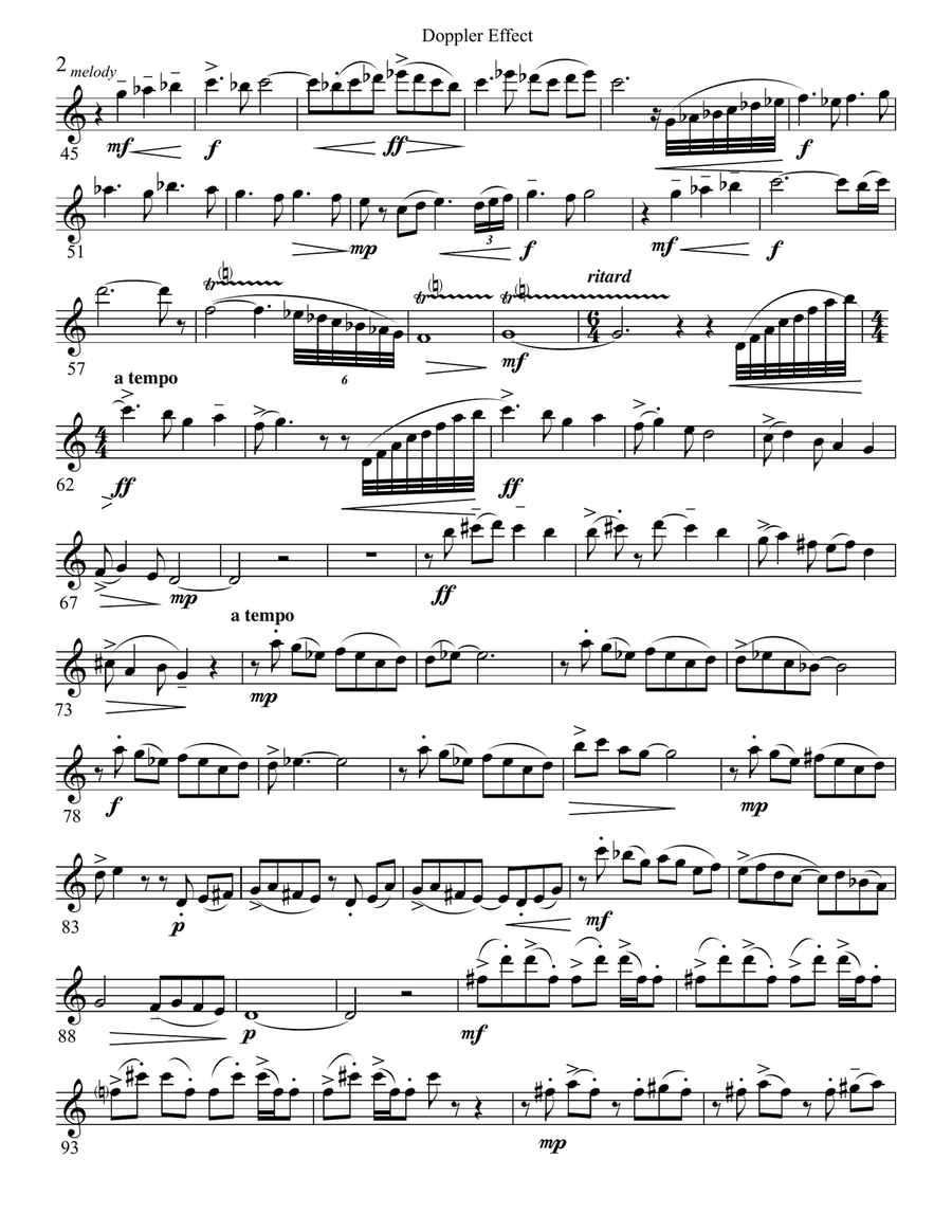 DOPPLER EFFECT for flute, bassoon, and harp Woodwind Trio scores gallery preview page 6