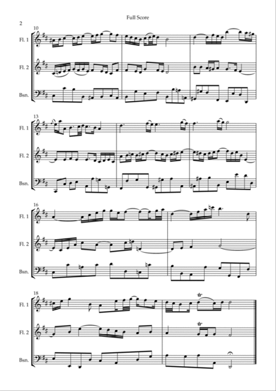 Air On The G String (J.S. Bach) for Woodwind Trio Woodwind Trio scores gallery preview page 2