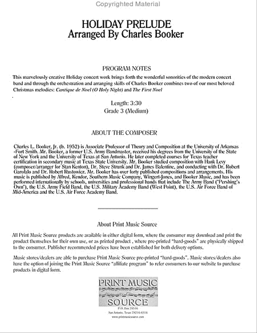 Holiday Prelude Concert Band scores gallery preview page 3