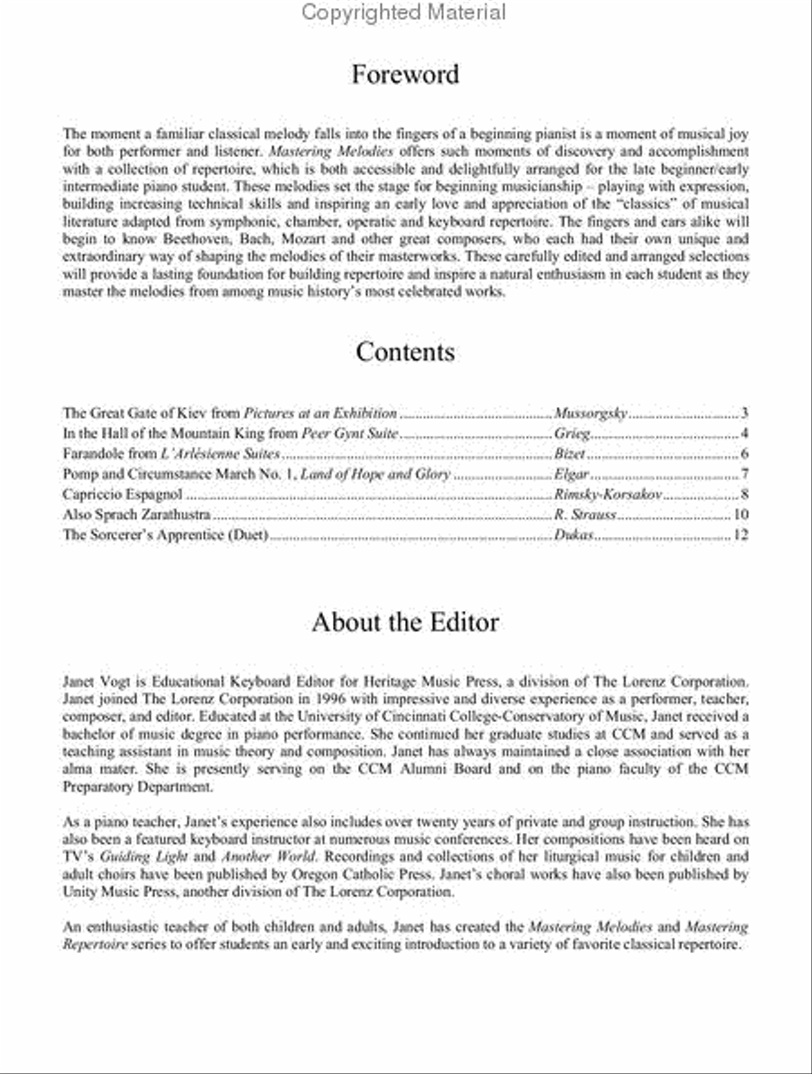 Mastering Melodies: Favorite Orchestral Works Piano Solo scores gallery preview page 2