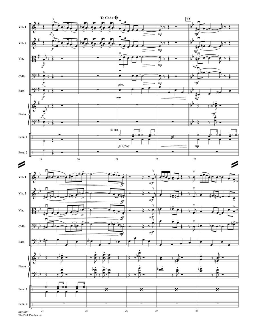 The Pink Panther (Theme) - Full Score Orchestra scores gallery preview page 4