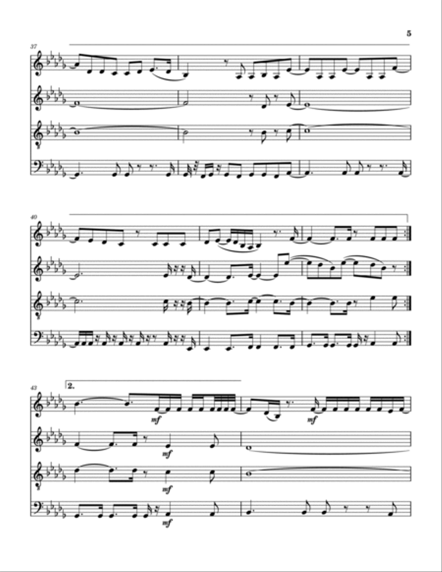 Midnight Dreams Saxophone Quartet scores gallery preview page 6