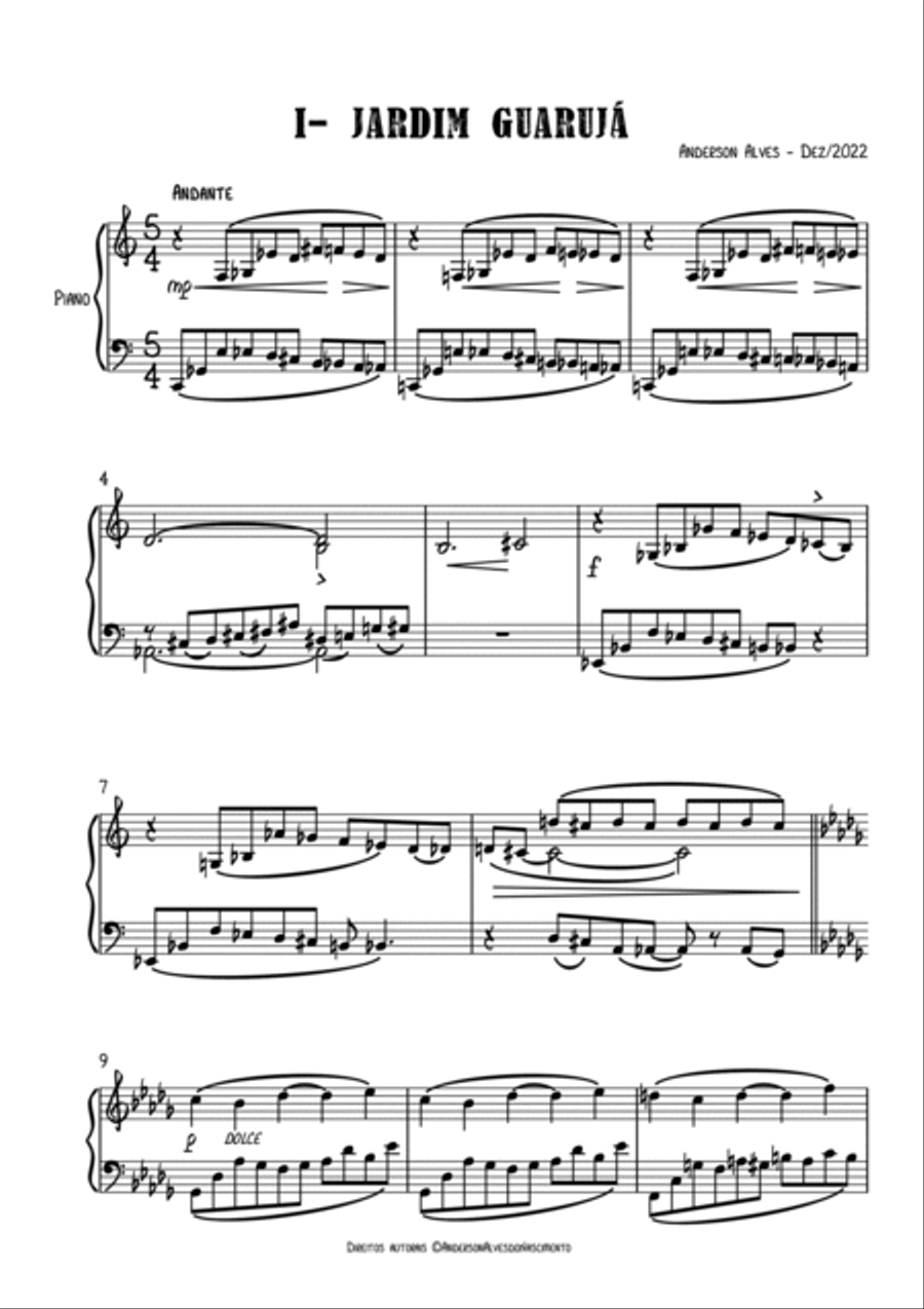 Jardim Guarujá Piano Solo scores gallery preview page 2