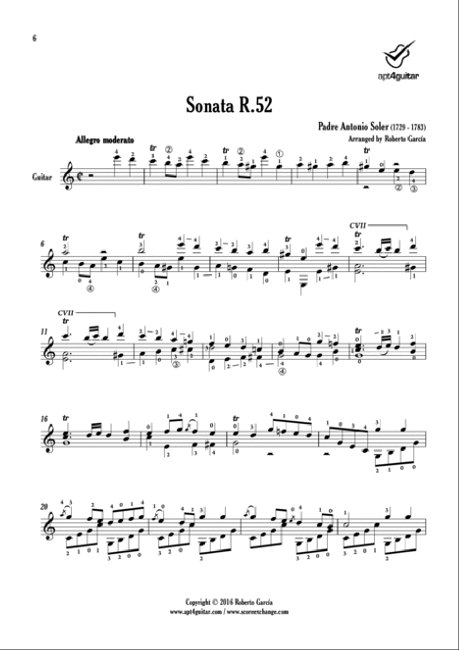 14 Sonatas Acoustic Guitar scores gallery preview page 6