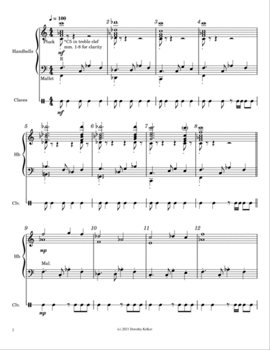 Tango in F Minor Handbell Choir scores gallery preview page 2