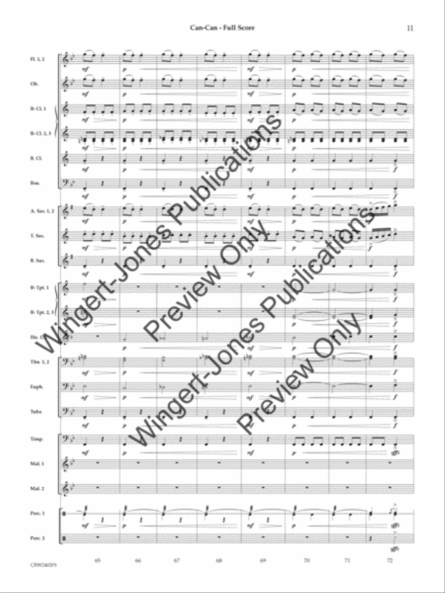 Can-Can (Score) Concert Band scores gallery preview page 12