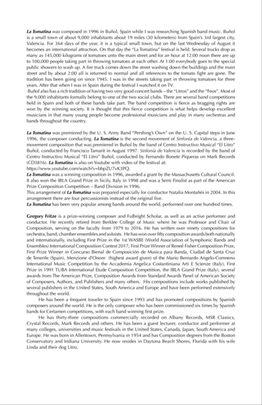 La Tomatina Concert Band scores gallery preview page 4