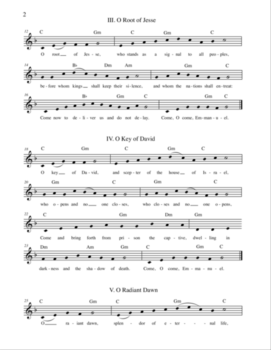 Seven Antiphons for Advent Unison Choir scores gallery preview page 3