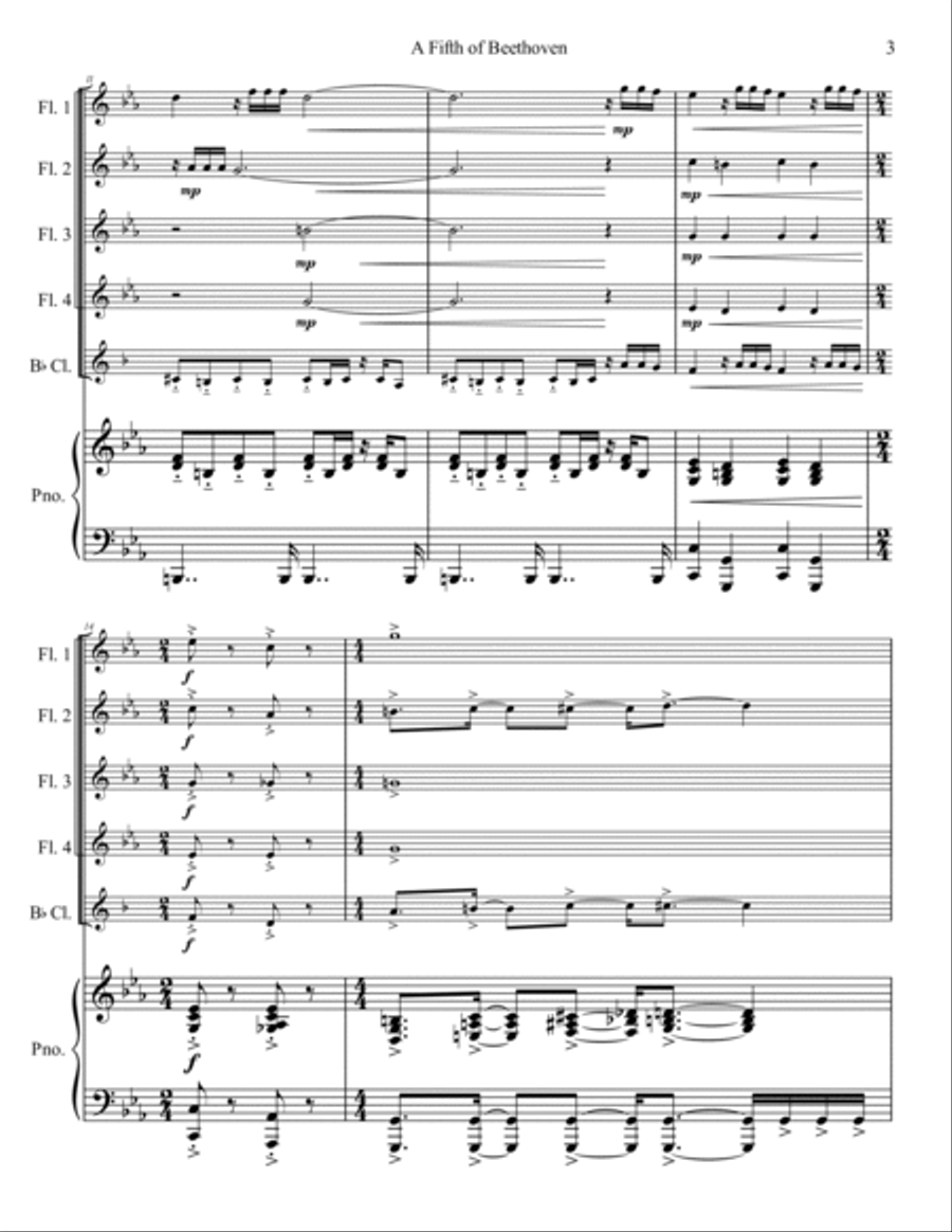 A Fifth Of Beethoven Small Ensemble scores gallery preview page 4