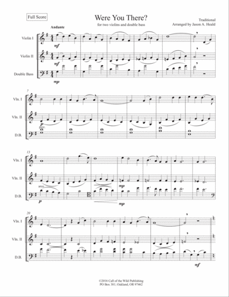 Were You There for string trio String Trio scores gallery preview page 3