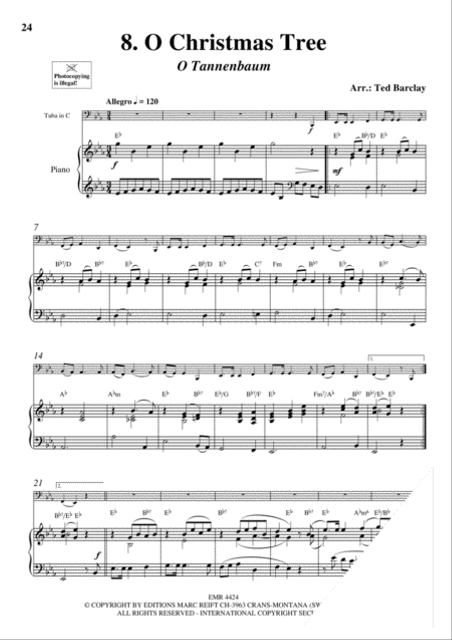 10 Easy Christmas Solos Tuba scores gallery preview page 10