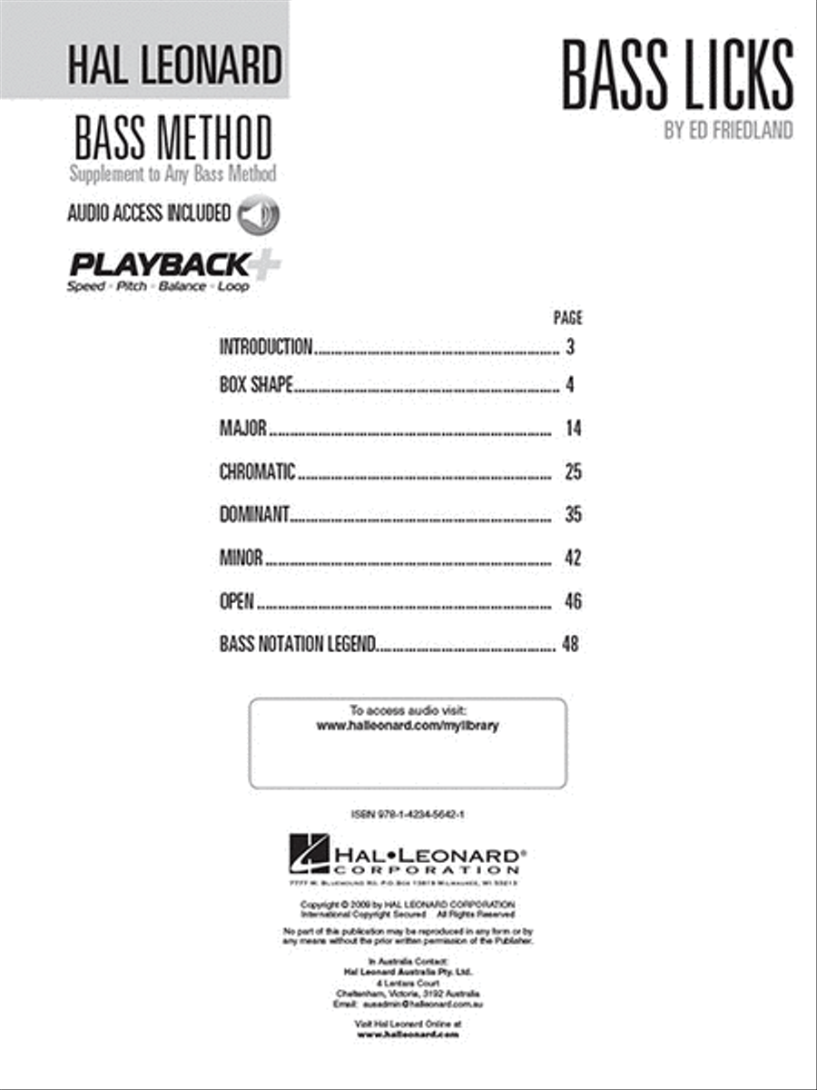 Bass Licks Bass Guitar Tablature scores gallery preview page 2