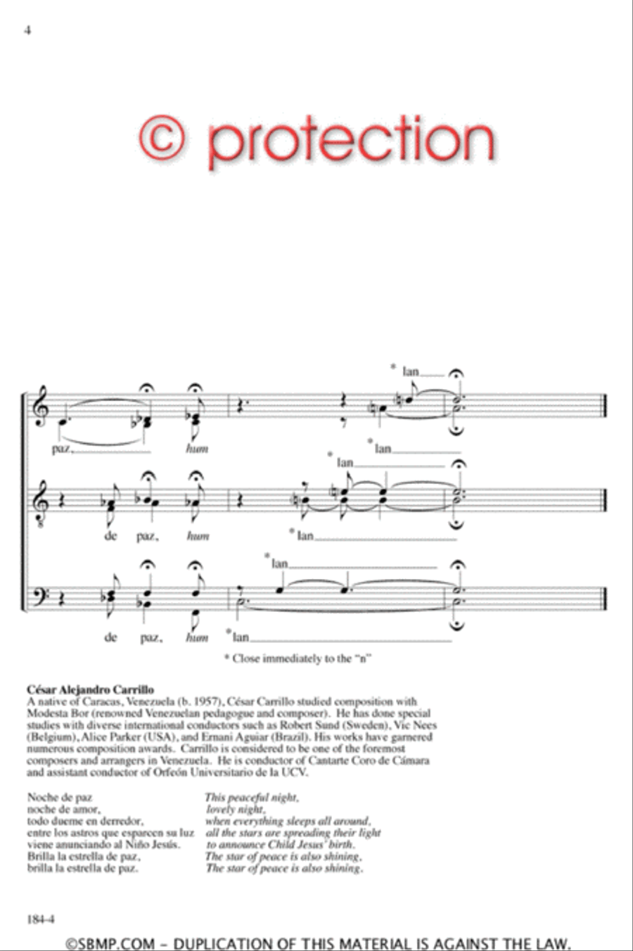 Noche de Paz - SATB Octavo 4-Part scores gallery preview page 4
