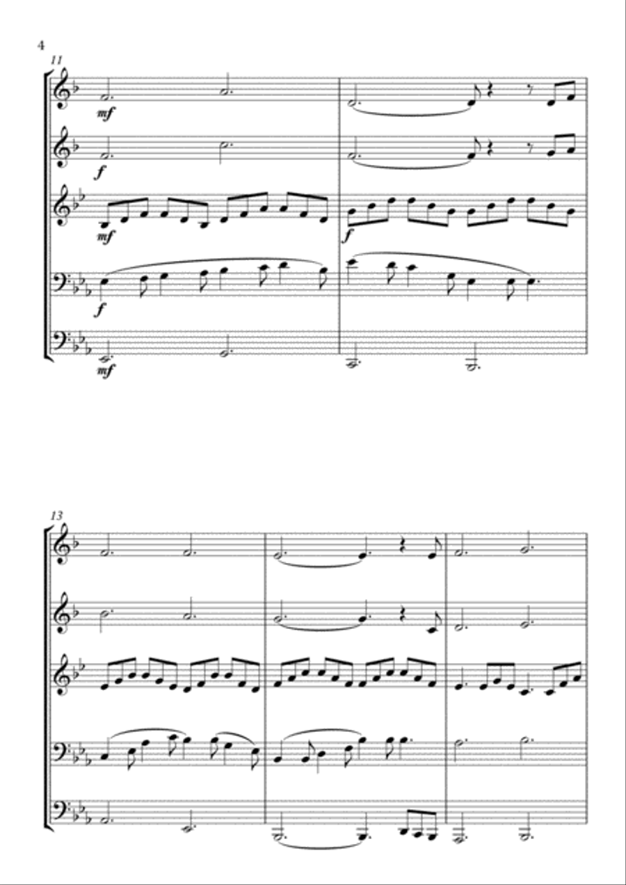 Can't Help Falling In Love Brass Ensemble scores gallery preview page 4