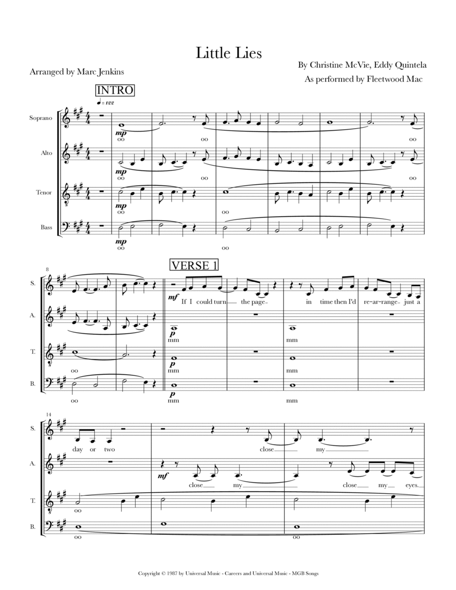 Little Lies 4-Part scores gallery preview page 1
