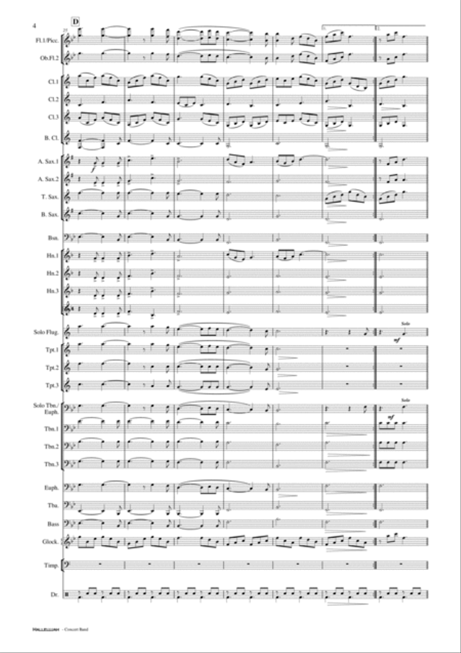 Hallelujah Concert Band scores gallery preview page 5