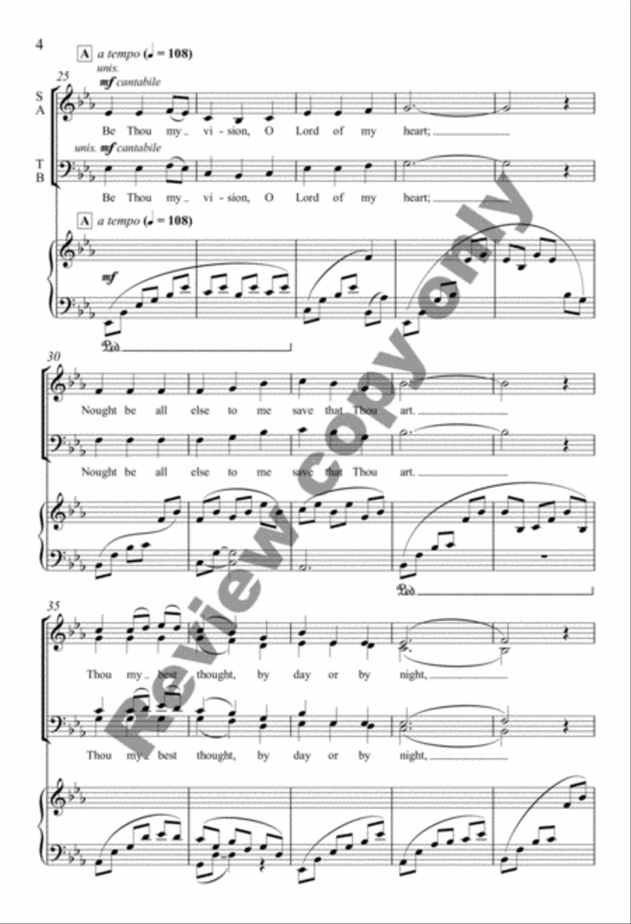 Be Thou My Vision from Three Folk Hymns 4-Part scores gallery preview page 3