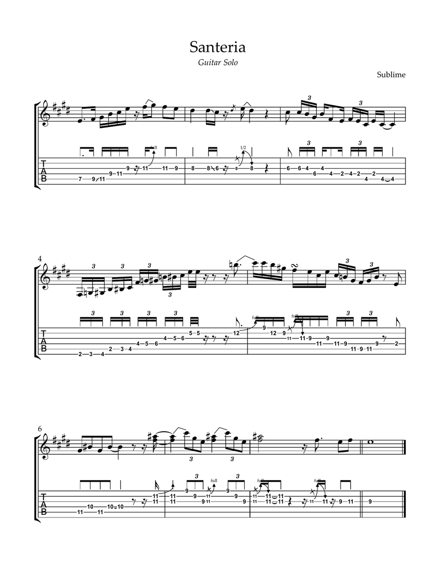 Santeria Electric Guitar scores gallery preview page 1