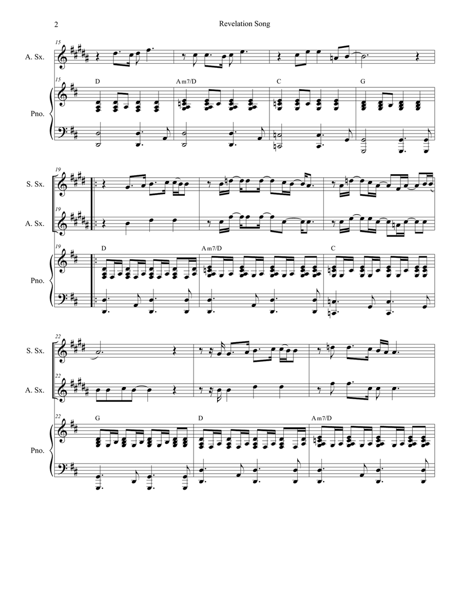Revelation Song Revelation Song Woodwind Duet scores gallery preview page 2