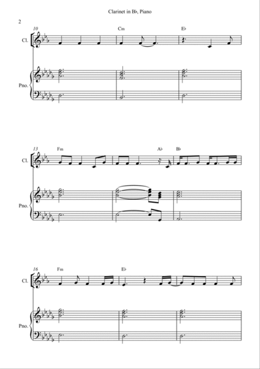 Snowman B-Flat Clarinet scores gallery preview page 2