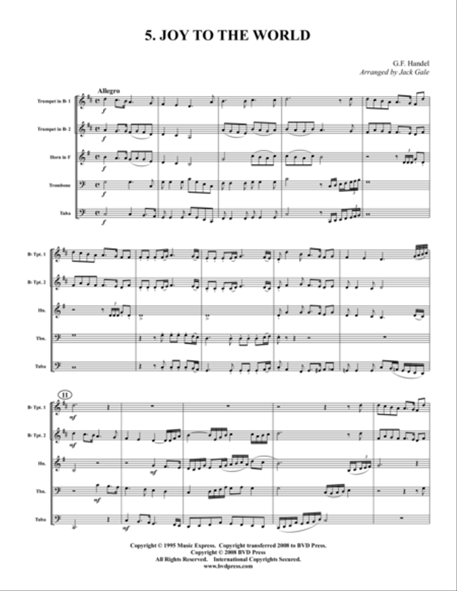 Christmas Set 2 Brass Quintet scores gallery preview page 1