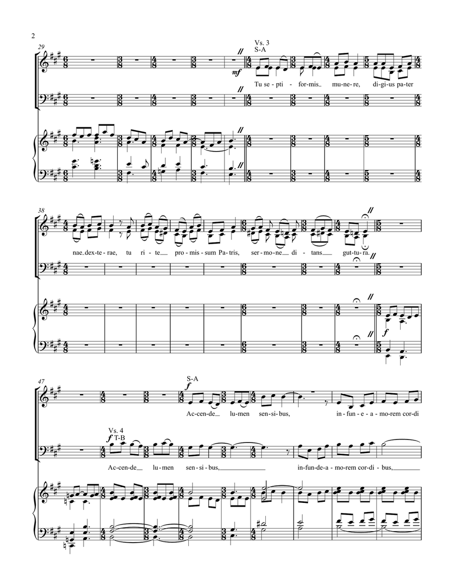 Veni Creator Spiritus 4-Part scores gallery preview page 2