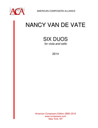 Book cover for [Van de Vate] Six Duos for Viola and Cello