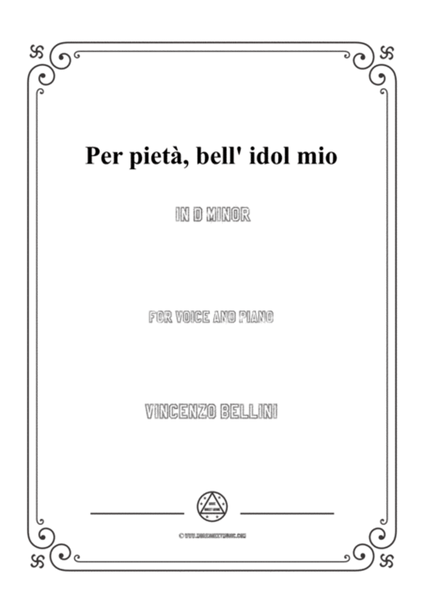 Bellini-Per pietà,bell' idol mio in d minor,for voice and piano image number null
