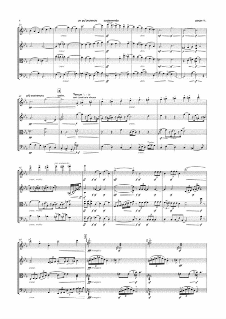 Agostini - String Quartet No.2 in B minor, Op.37 String Quartet scores gallery preview page 4