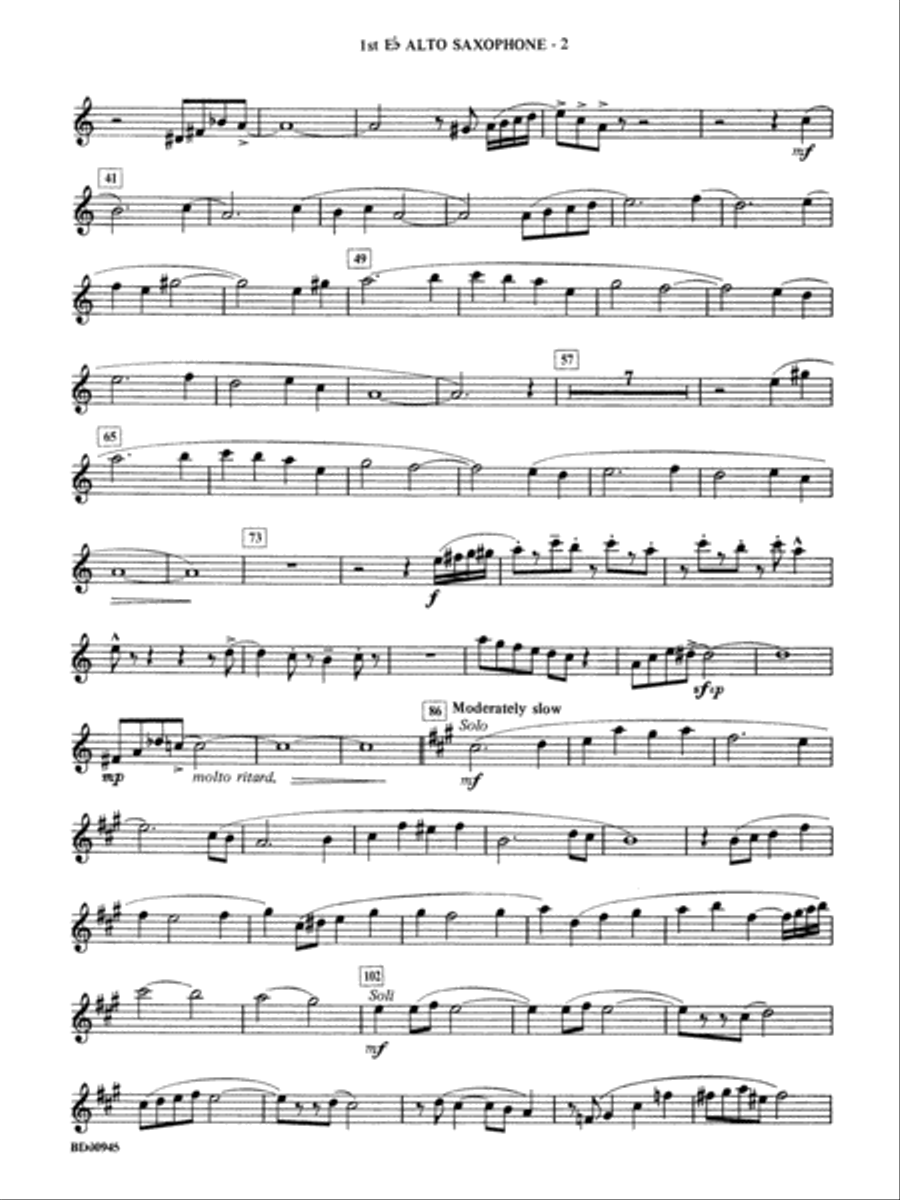 Okeanos: E-flat Alto Saxophone Concert Band scores gallery preview page 2