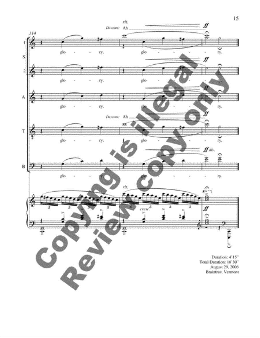 There is a Way to Glory (Choral Score) Divisi scores gallery preview page 16