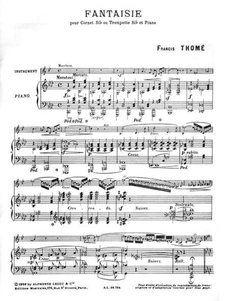 Fantaisie - Cornet Sib ou Trompette Sib et Piano