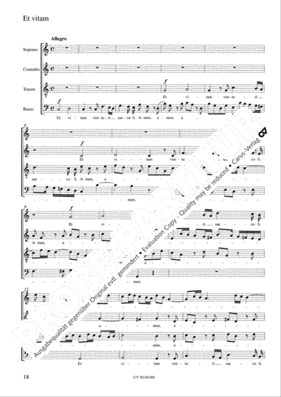 Mass in C Major 4-Part scores gallery preview page 19