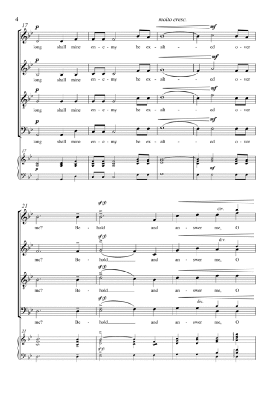 How Long, O Lord? 4-Part scores gallery preview page 3