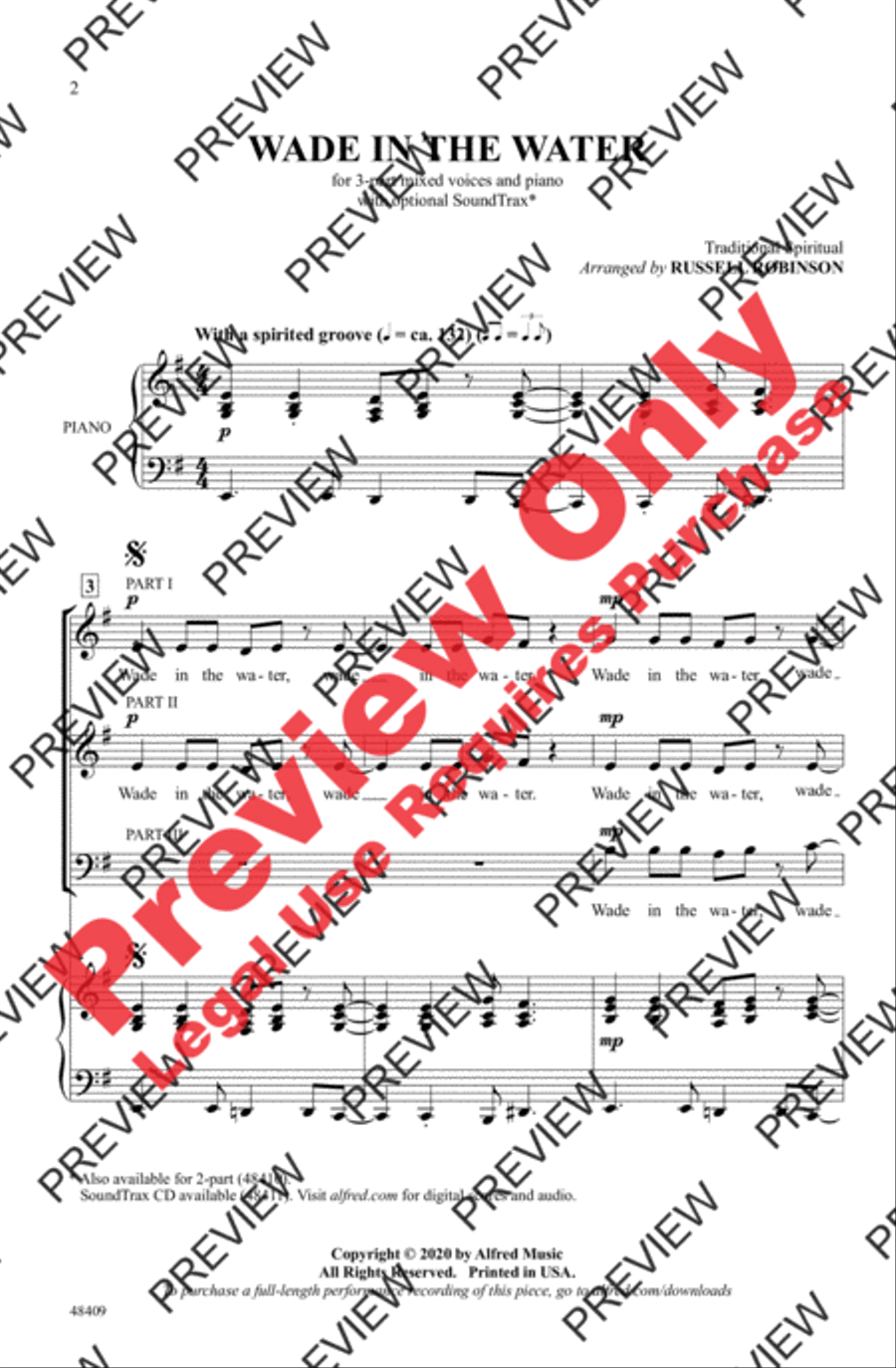 Wade in the Water Wade in the Water 3-Part scores gallery preview page 2