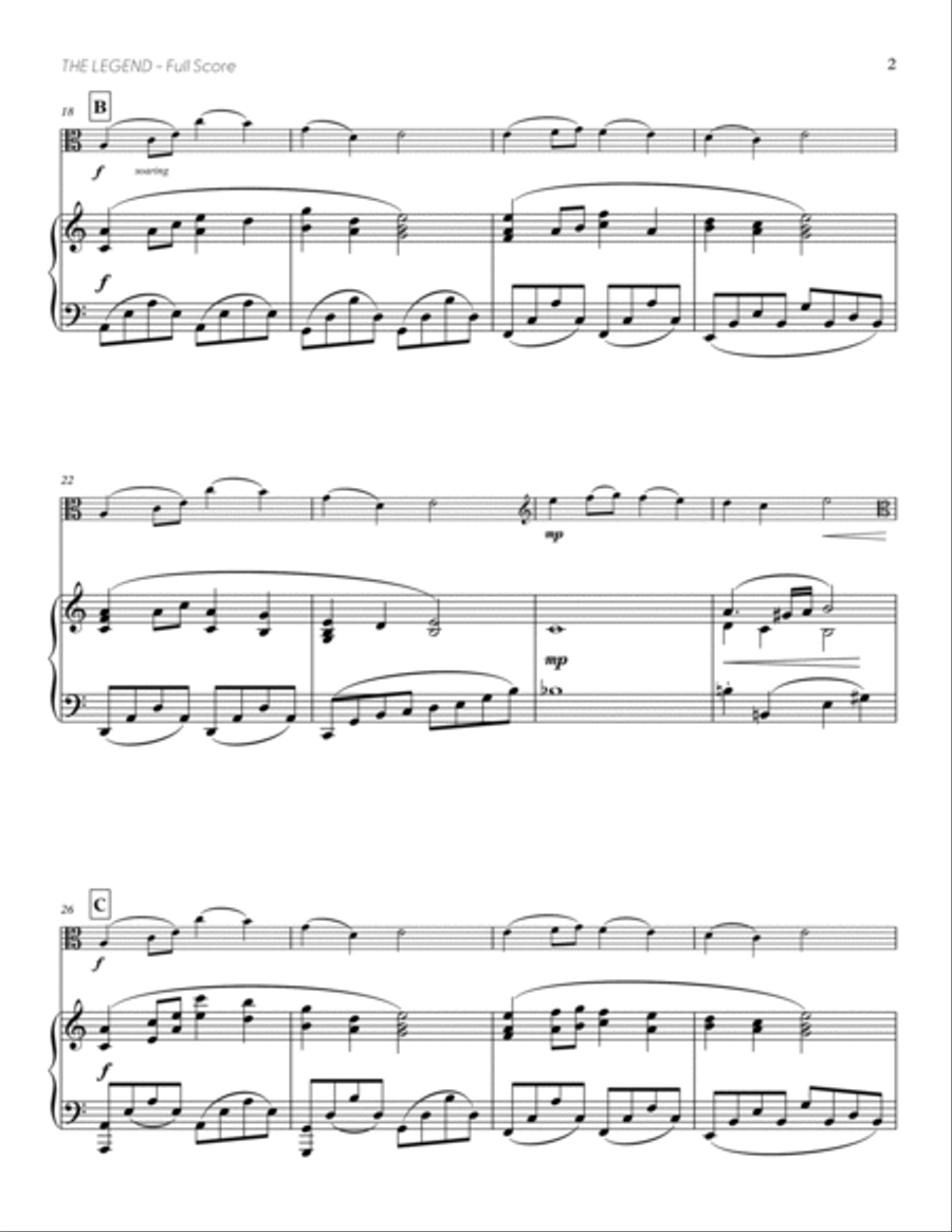 The Legend (from DELTARUNE) (for Solo Viola with Piano Accompaniment) Piano Accompaniment scores gallery preview page 3