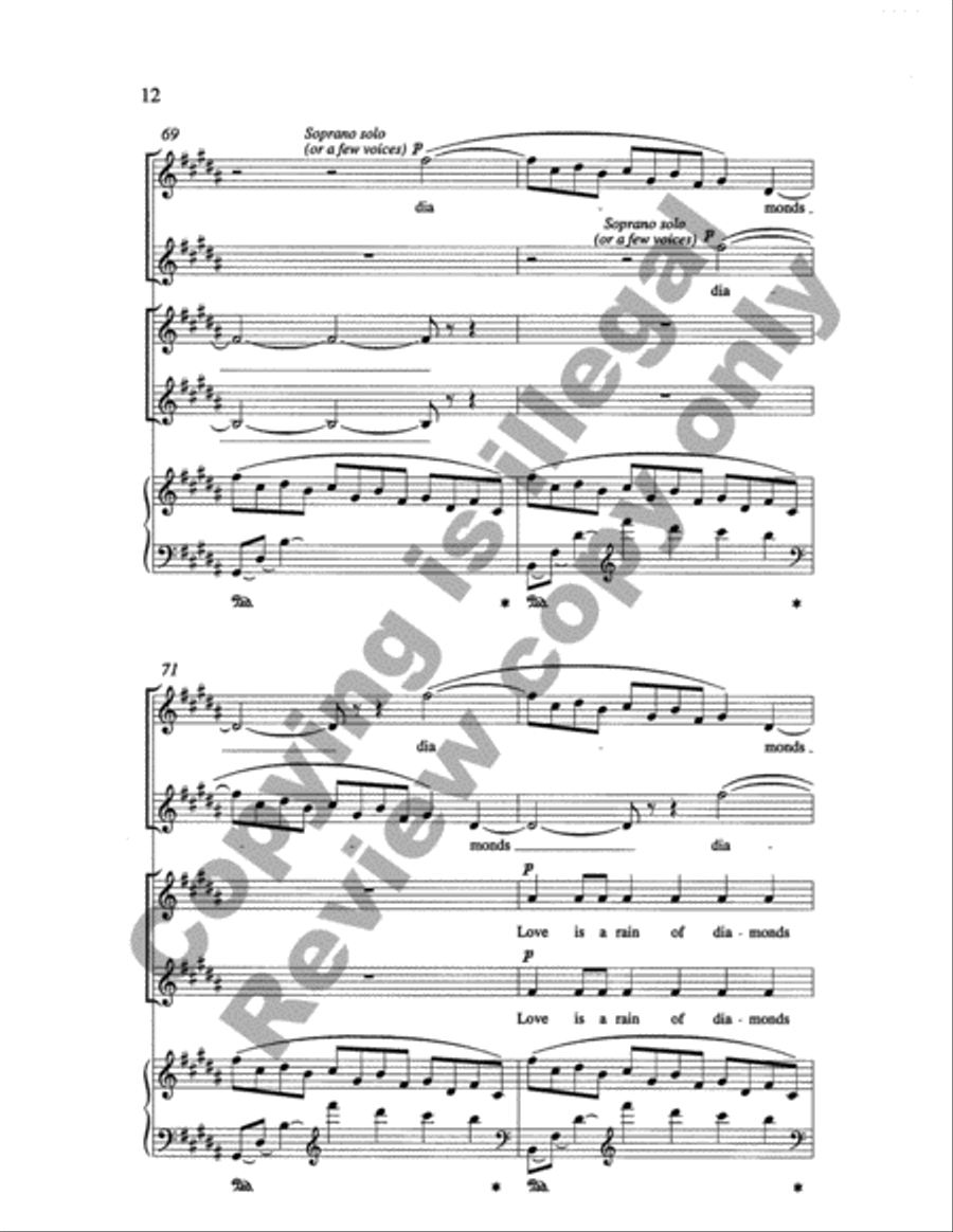 Love Is a Rain of Diamonds (Choral Score) SSA scores gallery preview page 24